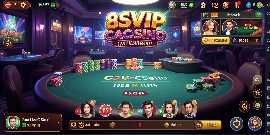 Screenshot gameplay Live Casino 8SVIP yang mendebarkan dan interaktif.