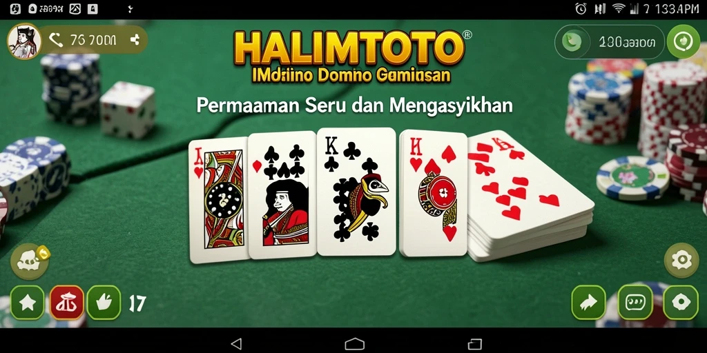 Tangkapan layar gameplay seru HALIMTOTO dengan tema Domino.