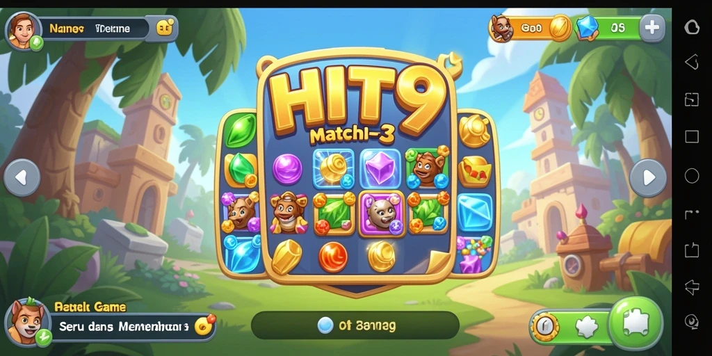Gameplay HIT9 yang menarik dengan tantangan Match-3.