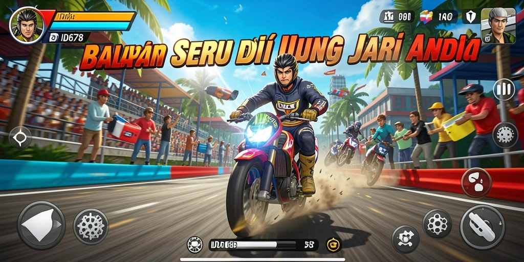 Gameplay seru di <strong>ID678</strong> dengan mobil balap yang cepat dan trek yang menantang.