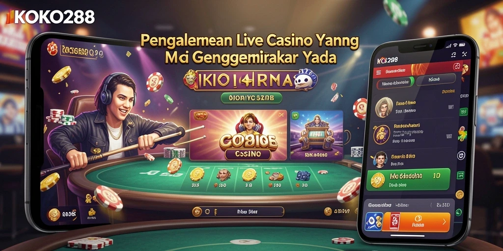 Screenshot menunjukkan gameplay Live Casino yang menarik di KOKO288.