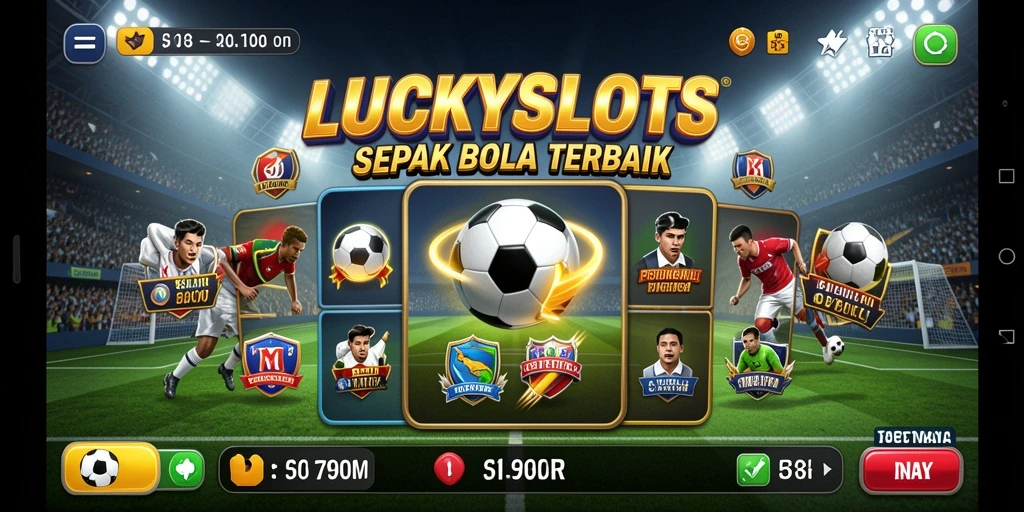 Tampilan gameplay sepak bola yang menarik dan seru di LUCKYSLOTS.
