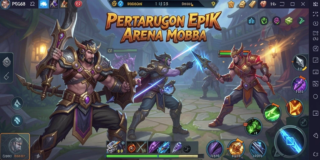 Gameplay seru dan strategi dalam PGG68 MOBA.