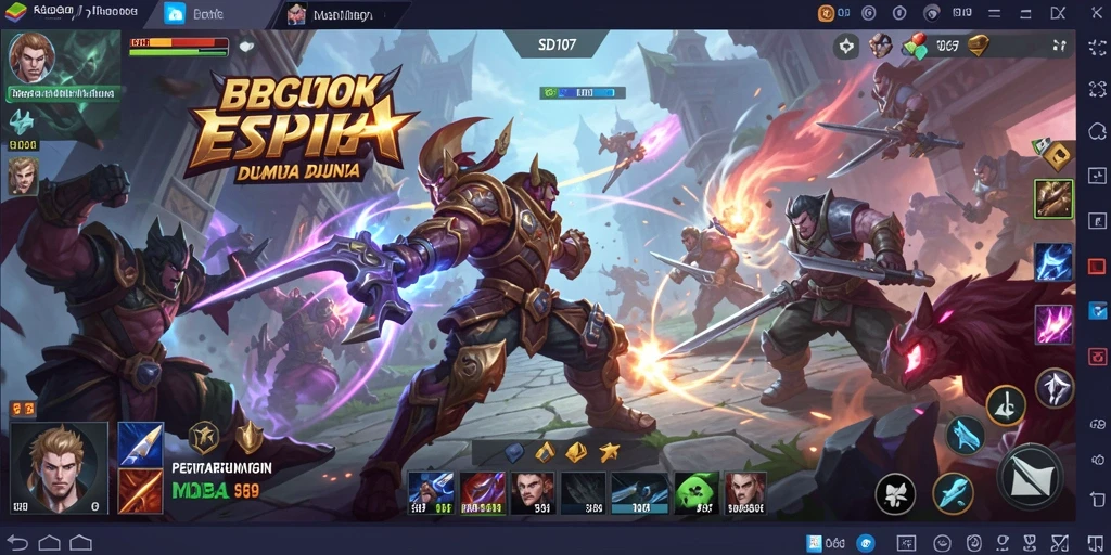 Tampilan gameplay epik dalam game MOBA SD107.