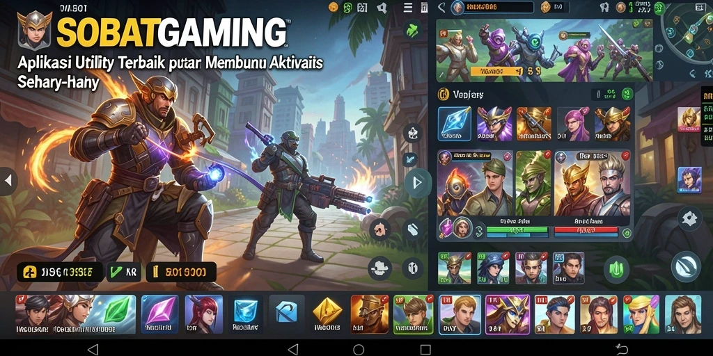 Tampilan antarmuka pengguna SOBATGAMING yang menarik dan mudah digunakan.