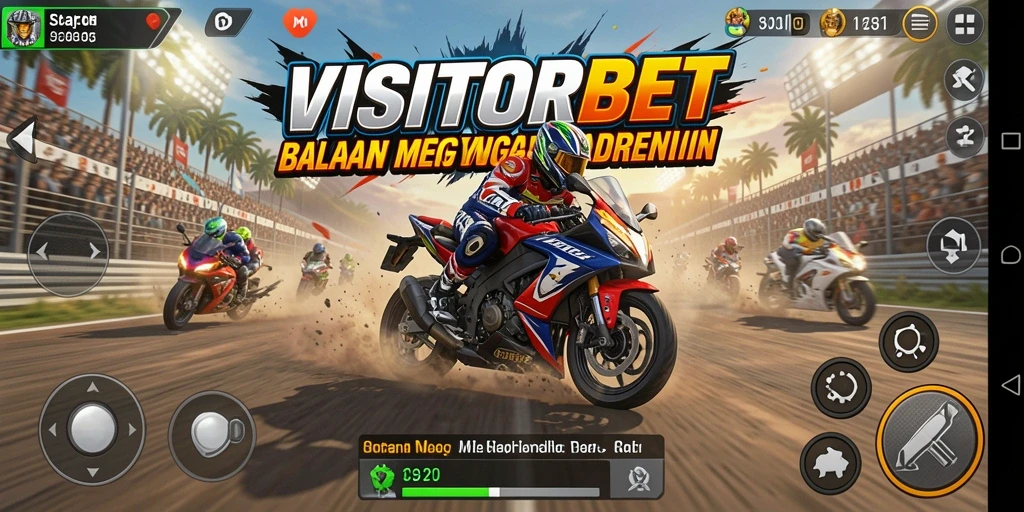 Tampilan gameplay seru dengan balapan motor yang mendebarkan.