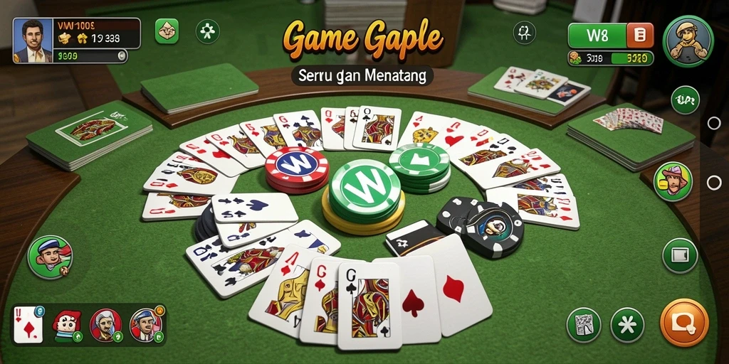 Screenshot utama VW108 menunjukkan gameplay seru Gaple.